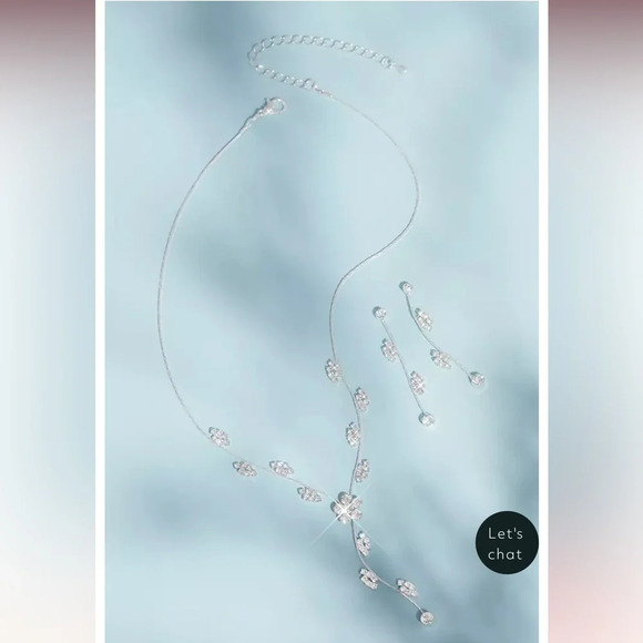 David’s Bridal Floral Scroll Design Necklace and jewerly Set - Picture 1 of 5